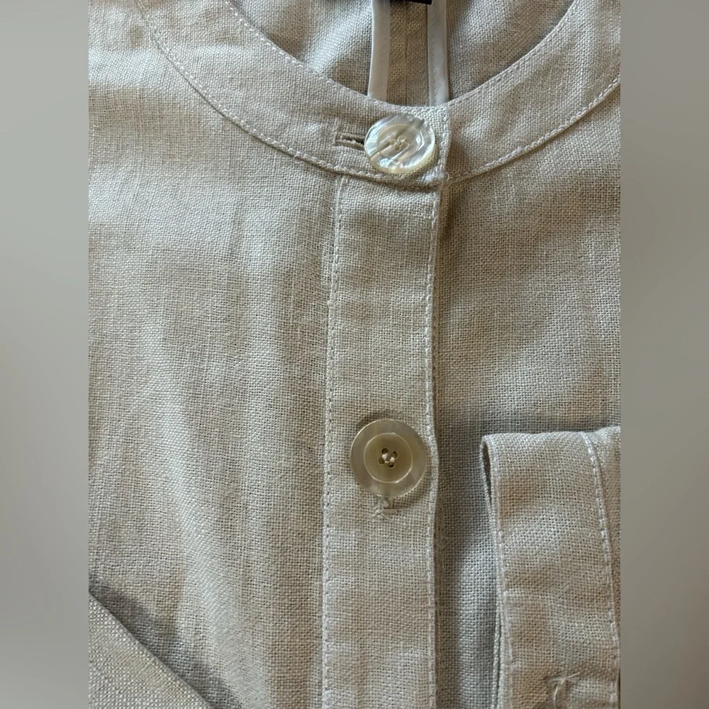 Kasper Safari Style Blazer Jacket Linen Blend Cream/Tan Size 10 - Picture 9 of 12